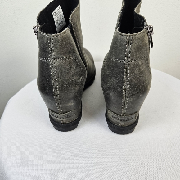 Sorel Joan Of Arctic Wedge II Boots Zip Waterproof Leather Quarry 9.5 - Picture 5 of 9